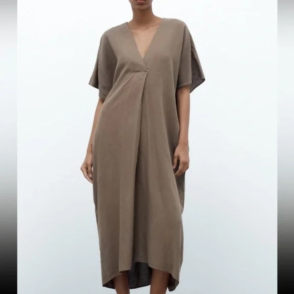 Zara Taupe Midi Dress